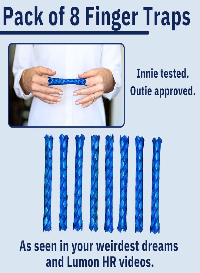Chillkat Severance Chinese Finger Traps for Themed Birthday Party Decorations, Work Retirement Parties etc, 8 Pack Solid Blue, Lumon Industries, Funny Novelty Gift Ideas TV Show Merch - Image 3