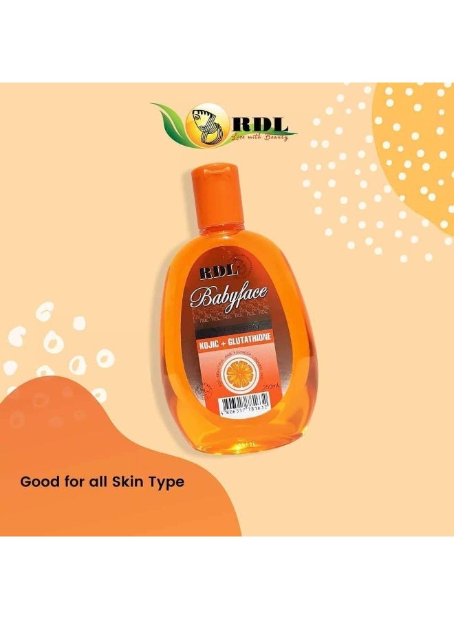 ار دي ال غسول وجه بيبي فيس مع كوجيك + جلوتاثيون 250 مل