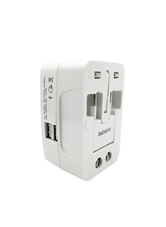 QALOVKA AllinOne Universal Worldwide Travelling AC Adaptor Plug AUUKUSEU International Power Charger Electric USB Power Plug Socket Adapter Converter 1 Pc  - Image 1