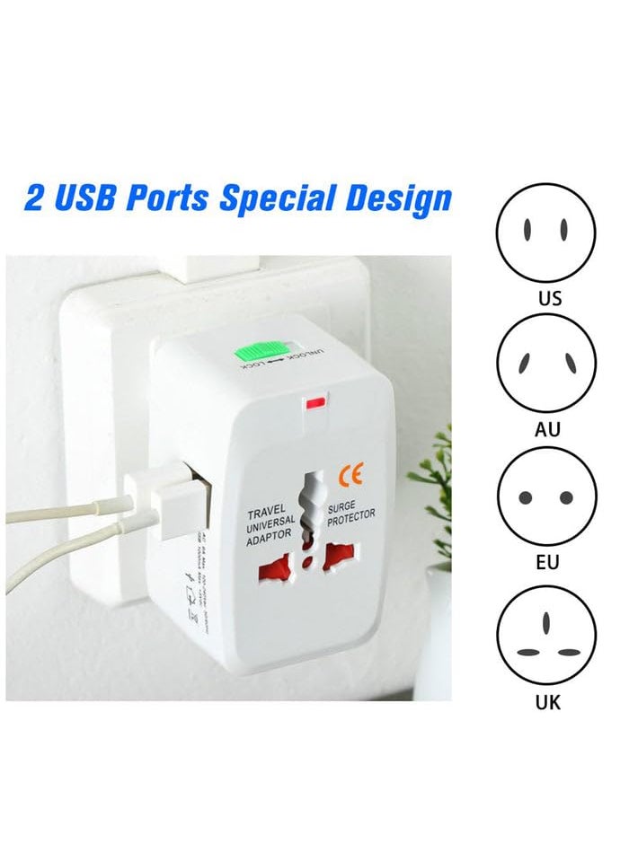 QALOVKA AllinOne Universal Worldwide Travelling AC Adaptor Plug AUUKUSEU International Power Charger Electric USB Power Plug Socket Adapter Converter 1 Pc  - Image 5
