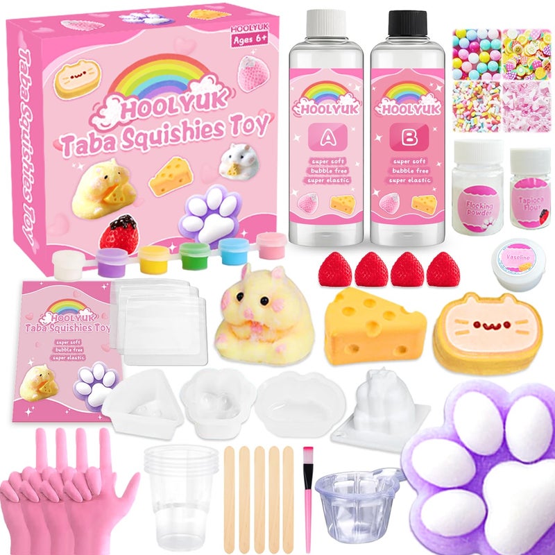HOOLYUK Taba Toy Squishy Kit, DIY Squishy Making Kit 1:1 AB Liquid Silicone, FuFu Squishy Kit with Mold - Stress Relief Entertainment Gifts for Any Occasion - Image 1