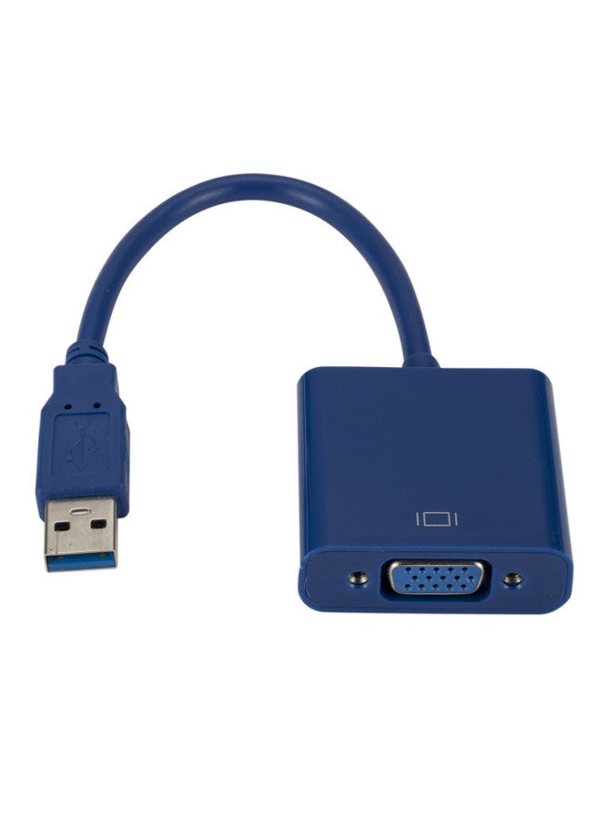 Usb3.0 To Vga Adapter Cable Usb3.0 To Vga External Graphics Card Supports Win7/8/10 High-definition Conversion-Color:Blue - Image 5