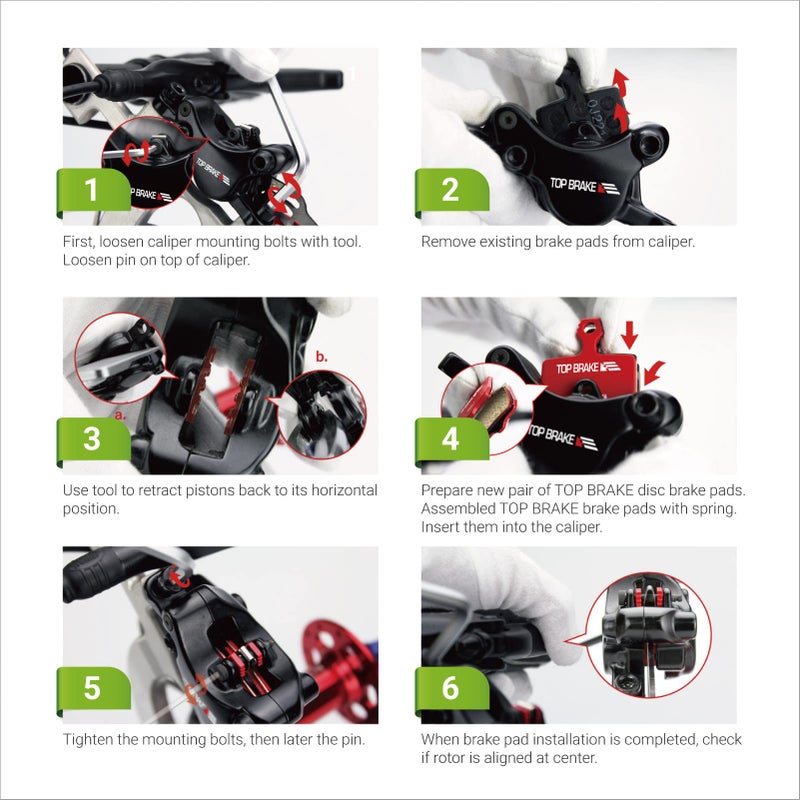 Top Brake وسادات فرامل قرصية للدراجات الهوائية من توب بريك، متوافقة مع شيمانو ديور M515 M525 TRP هايلكس تيكترو أوريون | دراجات جبلية، دراجات داونهيل، دراجات تريل | مركب سيراميك، خيار كاتم للصوت، إصدار عالي الأداء، أحمر - Image 3