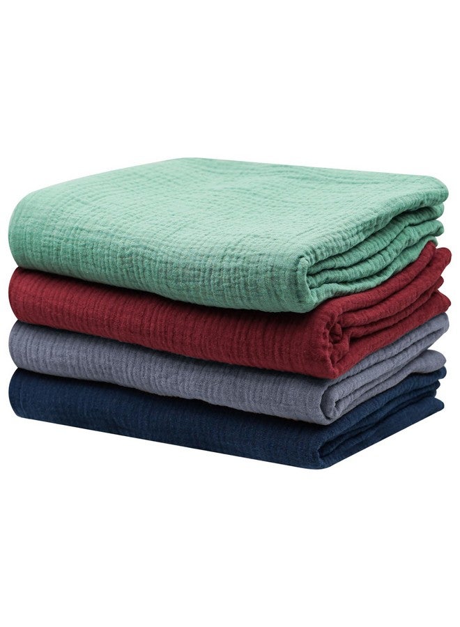 CUXFLS Muslin Swaddle Blankets Cotton Newborn Colorful Natural Soft and Breathable, Enlarge Thickened Baby Blankets for Boys and Girls Suitable for Infants & Toddlers Swaddle Wrap(4 Pack) - Image 1