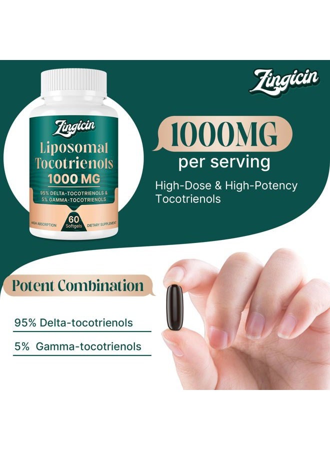 Zingicin "Vitamin E Tocotrienols Liposomal Oil Vitamin E 1000mg, Delta Tocotrienol Highly Absorbable and G - Image 2