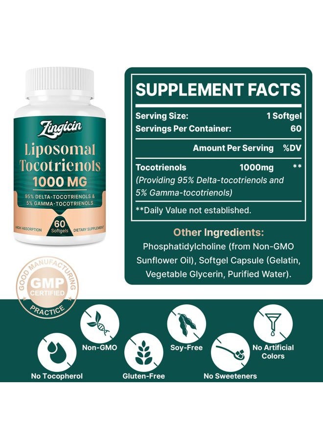 Zingicin "Vitamin E Tocotrienols Liposomal Oil Vitamin E 1000mg, Delta Tocotrienol Highly Absorbable and G - Image 5