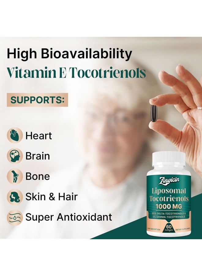 Zingicin "Vitamin E Tocotrienols Liposomal Oil Vitamin E 1000mg, Delta Tocotrienol Highly Absorbable and G - Image 3