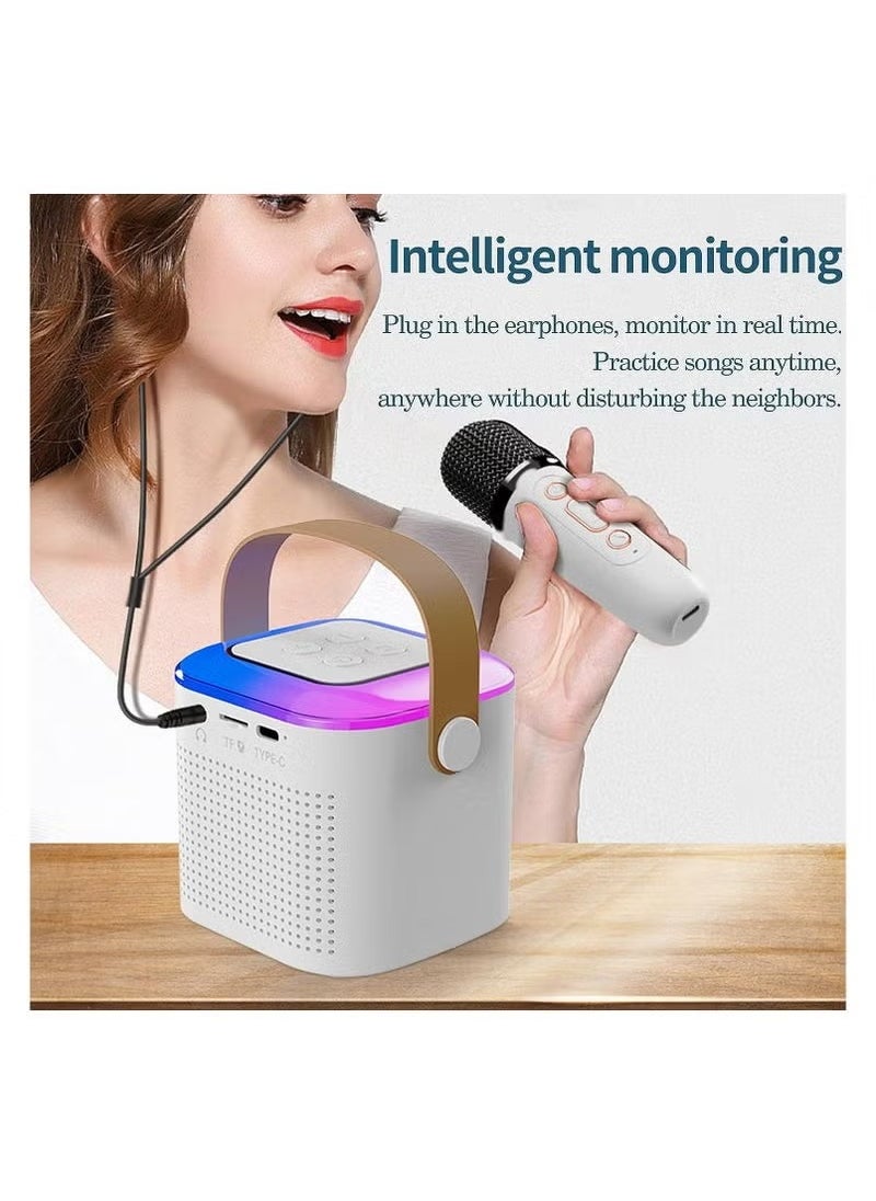 JAJEEK - Portable Bluetooth Speaker Y1 White – Compact Outdoor Karaoke Audio with High-Quality Sound – Wireless Bluetooth Connectivity – Durable & Stylish Design for Karaoke, Parties, Music on the Go – Perfect for Indoor & Outdoor Use - Image 1