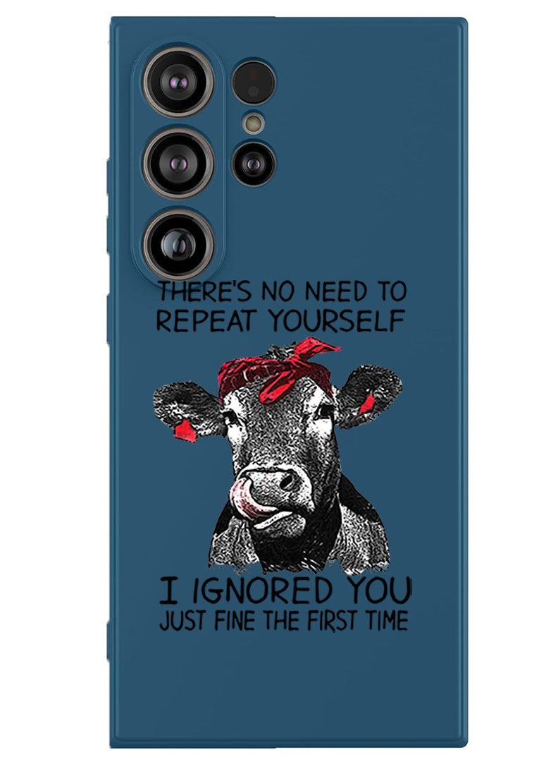 Theodor Protective Slim Fit Case Liquid Silicone Cover with Full Body Protection Anti-Scratch Shockproof Case For Samsung Galaxy S25 Ultra (Blue) - there is no ned to repeat yourself - Image 1