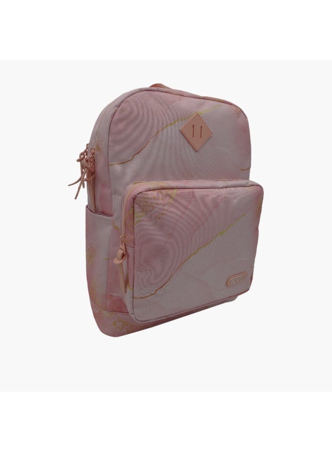 ROCO All-Over Marble Print Backpack with Pencil Pouch - 17 inches - Image 2