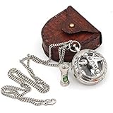 Roorkee Instruments (INDIA) Roorkee Instruments India Best Mens Gifts Necklace Sundial Push compass with Leather Case  - Image 1