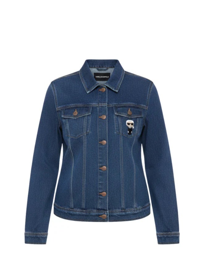 كارل لاغرفيلد جاكيت جينز حريمي |تصميم أزرار وجيوب صدر| دنيم فاخر بقصة أنيقة| |بدبوس شخصية قابل للإزالة| مثالي للإطلالات الكاجوال والستايل العصري - Image 4