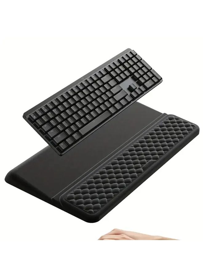 Ergonomic Memory Foam Wrist Rest Gray For Keyboard And Mouse Adjustable Non Slip Detachable Pad - Image 2