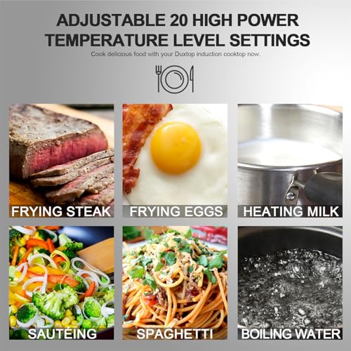 Duxtop 1800W Portable Induction Cooktop Countertop Burner, Black 9100MC/BT-M20B - Image 5