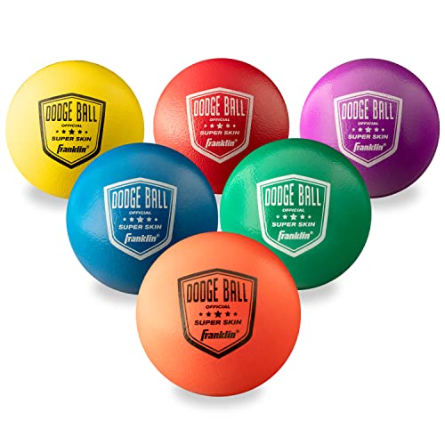 Franklin Sports Super Skin 6Pack of Dodgeball Balls 7Inch EasyGrip Foam Balls for Playground and Gymnasium Games - Image 1