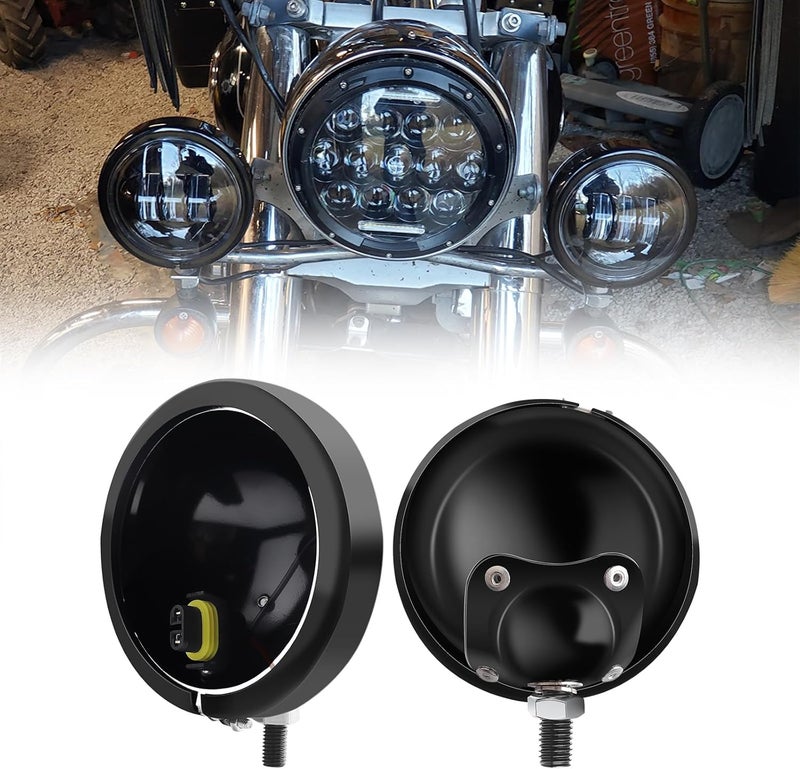 GLOBLED 4.5 Inch LED Fog Light Housing for Harley Davidson - Image 1