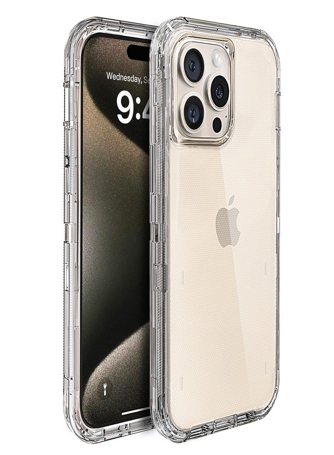 MAXCURY for iPhone 15 Pro Max Clear Case, Full Body Protection Heavy Duty Shock Absorption 3 in 1 Silicone Rubber with Hard PC Phone Case Cover for 15ProMax, No Buit in Screen Protector, No MagSafe - Image 1