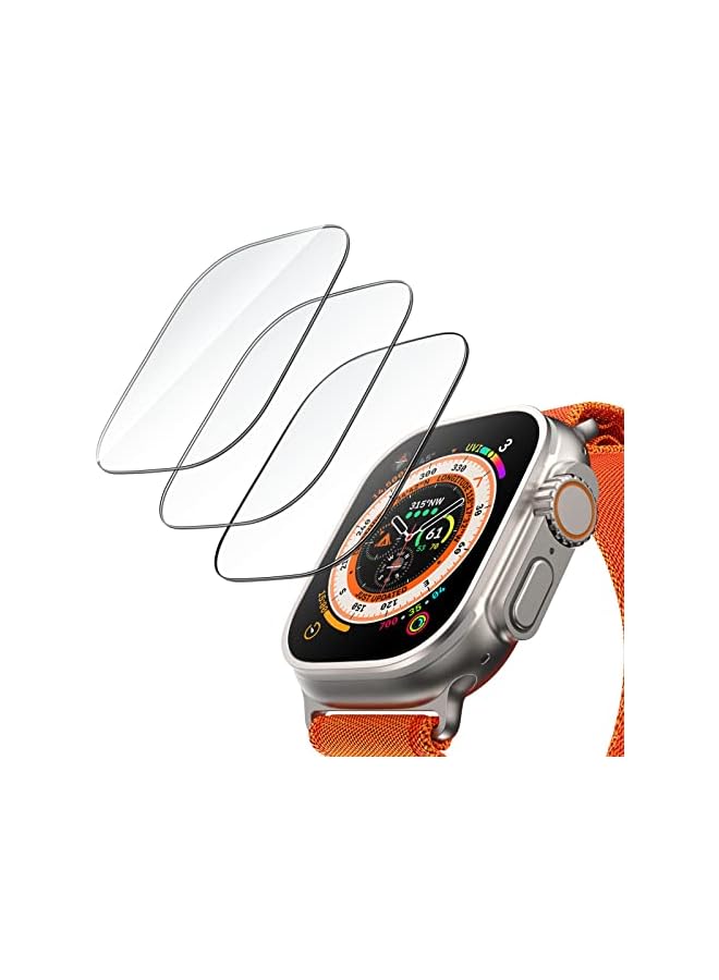 JETech Screen Protector for Watch Ultra 2/1 49mm, Tempered Glass, HD Clear, 3 Pack - Image 1