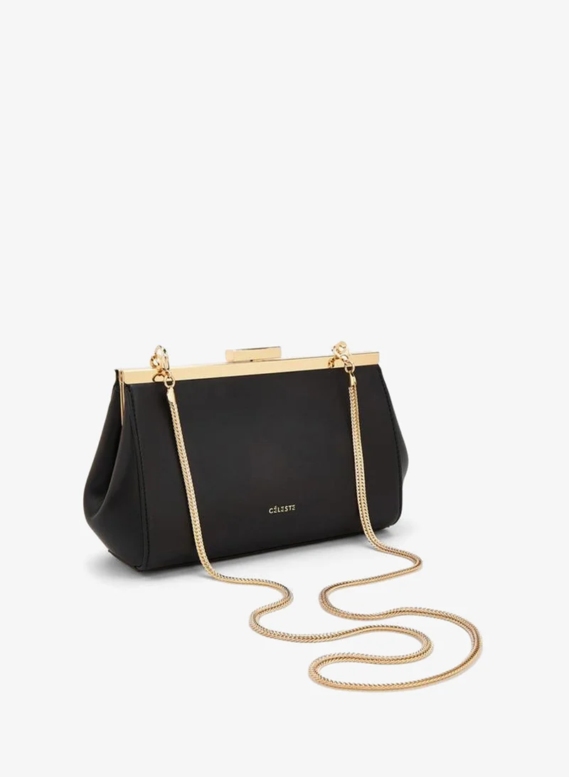 Celeste BLACK Animal Print Crossbody Bag With Detachable Chain Strap for Women | Best Price UAE