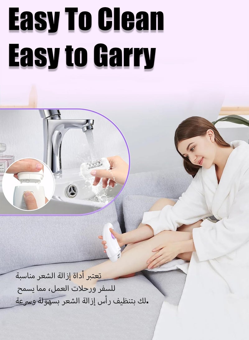 هيروكس آلة إزالة الشعر للسيدات، ماكينة إزالة الشعر القابلة لإعادة الشحن، سرعتان، ماكينة إزالة شعر الجسم، ماكينة حلاقة كهربائية للنساء - Image 5