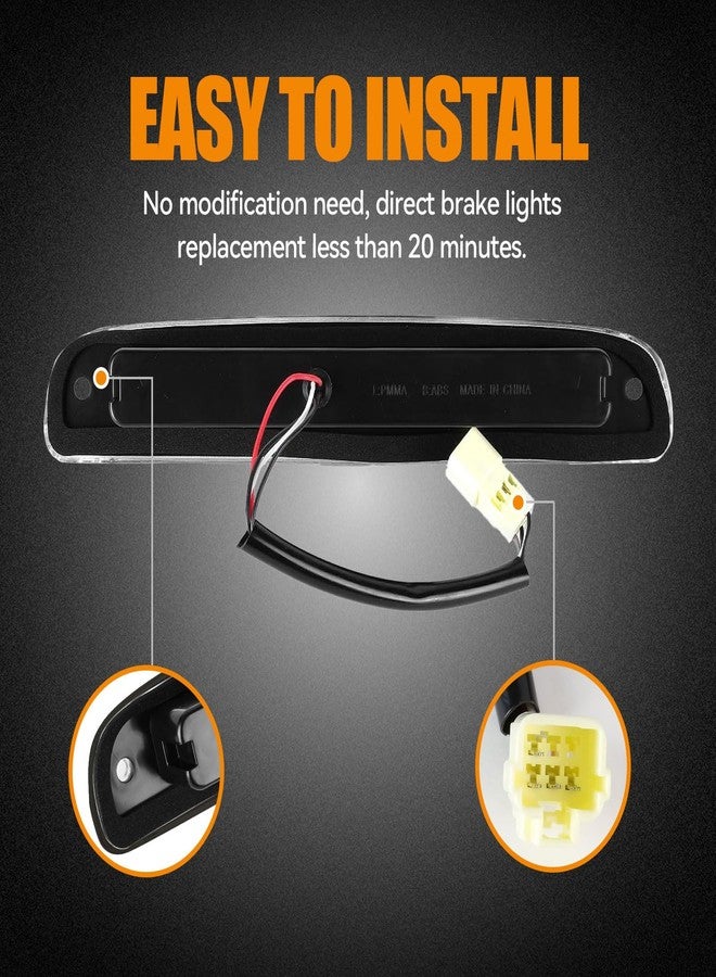 Cxdar مصباح الفرامل الثالث LED من Cxdar لسيارات دودج داكوتا موديلات 1997-2007، مجموعة مصابيح الفرامل الخلفية العلوية لسيارات داكوتا موديلات 97-07، مصباح توقف مقاوم للماء في منتصف كابينة الشحن - Image 4