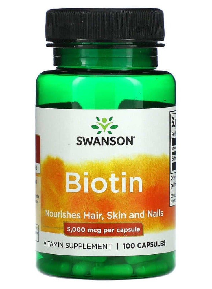 SWANSON Biotin 5,000 mcg 100 Caps