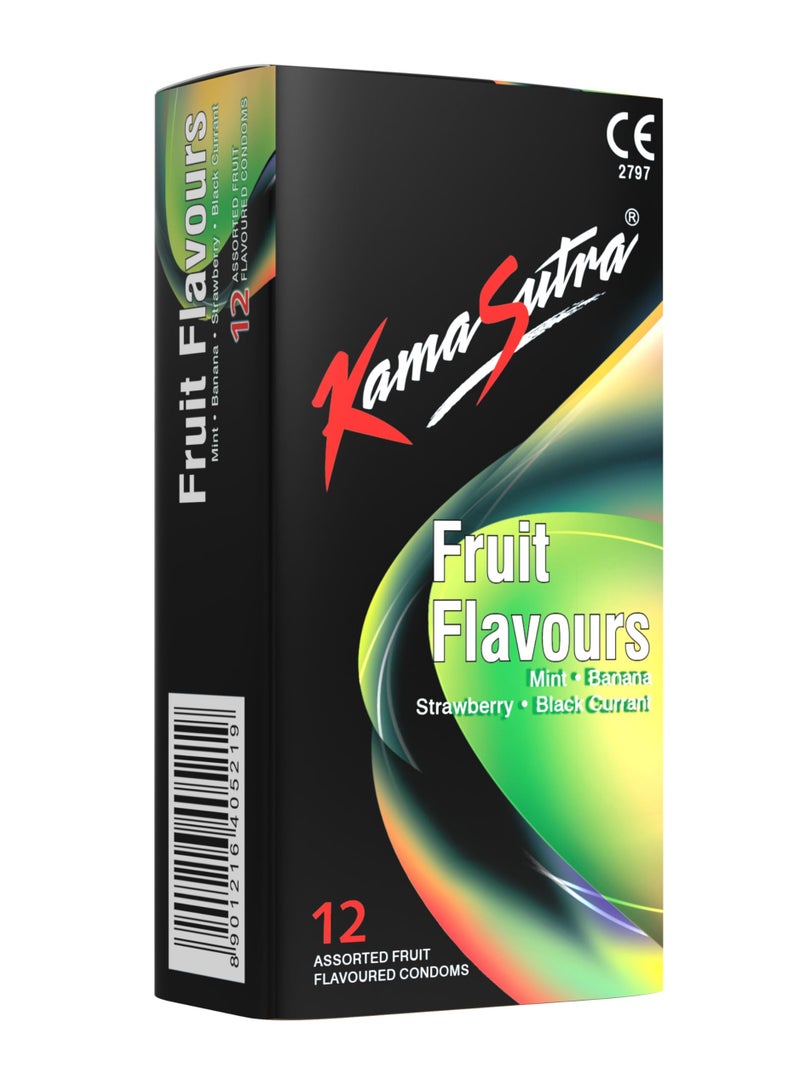KAMASUTRA Fruit Flavours Condoms Pack of 12