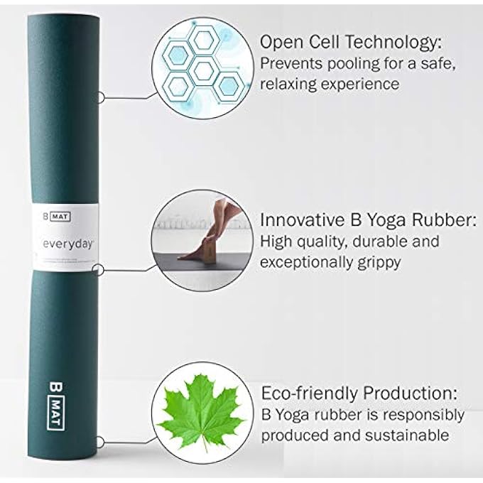 B Mat Everyday Mat For Men & Women | Extra Thick 4Mm (1/8-Inch) Non-Slip Workout Mat | Eco-Friendly Exercise Mat | Perfect For Pilates, Yoga & Floor Exercises | Available In 71" & 85" - Image 3