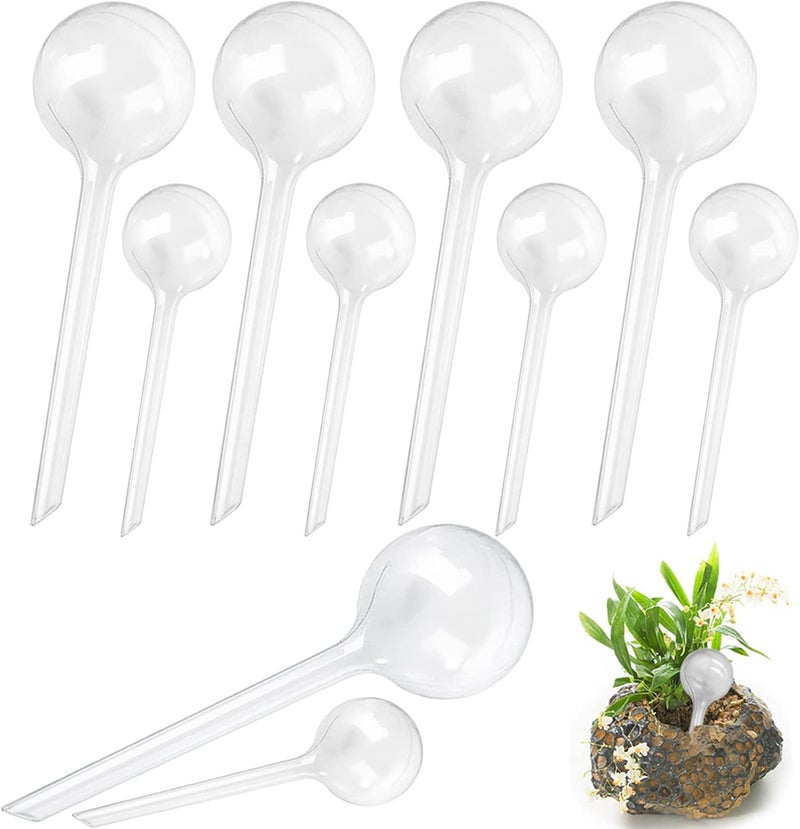 Irrmshr 10 Pack Clear Plant Watering Globes,Plastic Self Watering Bulbs for Indoor Plants,Garden Water Device Automatic Plant Waterer Indoor Outdoor - Image 1