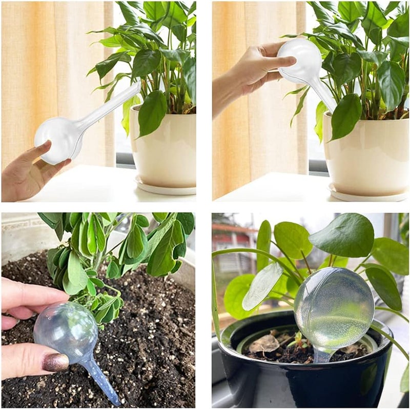 Irrmshr 10 Pack Clear Plant Watering Globes,Plastic Self Watering Bulbs for Indoor Plants,Garden Water Device Automatic Plant Waterer Indoor Outdoor - Image 3