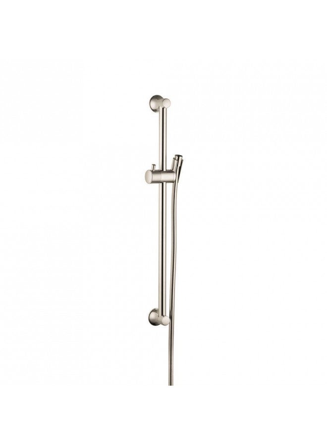 hansgrohe Wallbar Classic, 24" Premium 4-inch Classic Spray Easy Height Adjust Wallbar in Brushed Nickel, 27617820 - Image 1