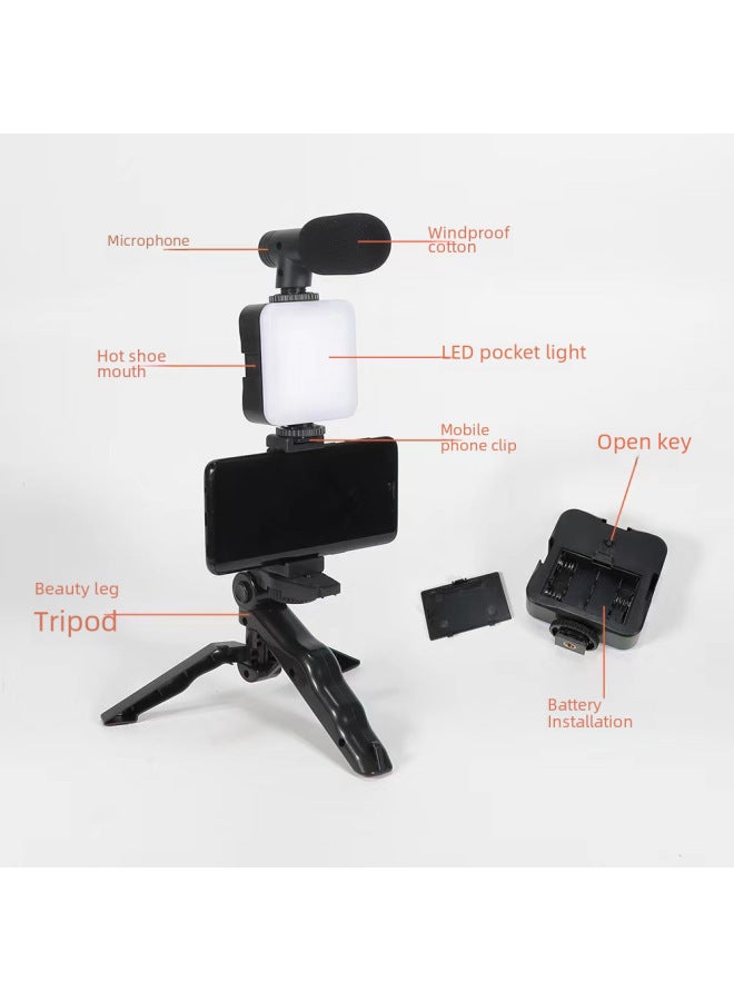 LED Pocket Fill Light Video Conference Live Desktop Tripod Beauty Leg Mini Handheld Square Photography Light-Specifications:Desktop Lamp Set (with Bluetooth Remote Control)  - Image 3