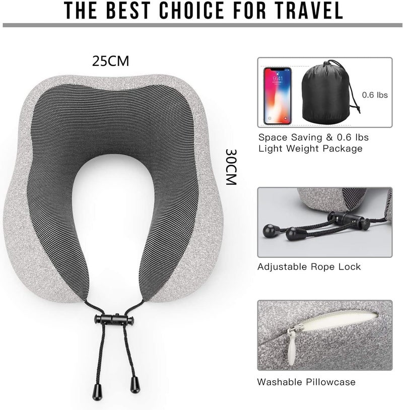THMINS 2 Pack Travel Pillows with 3D Contoured Eye Masks - Comfortable Neck Support for Airplane Travel - Image 2