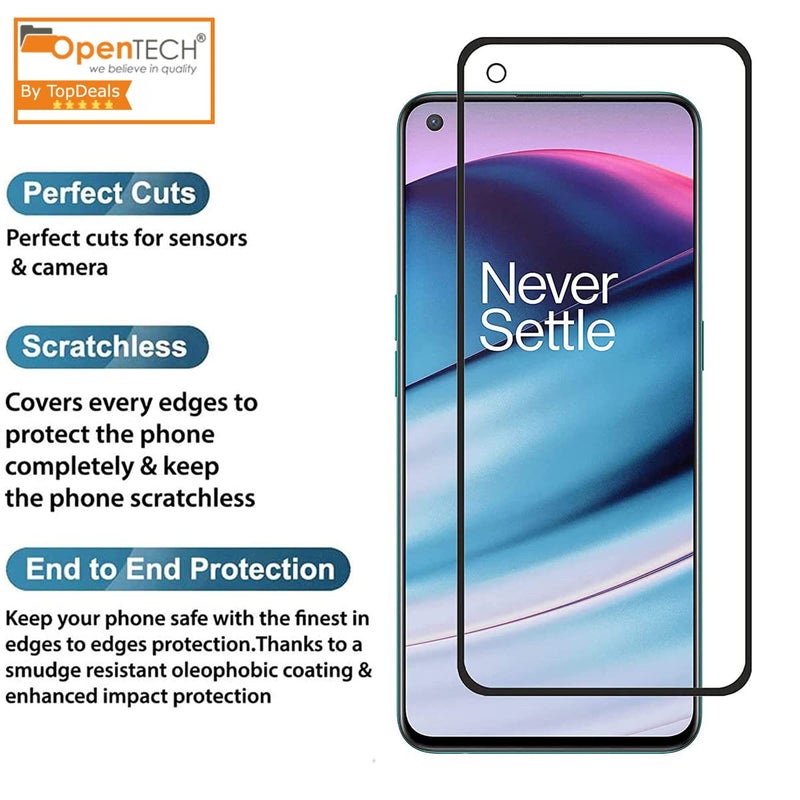 OpenTech حماية شاشة زجاجية مقواة متوافقة مع Oneplus Nord 2T 5G مع تغطية من الحافة إلى الحافة ومجموعة تركيب سهلة للهواتف الذكية - Image 5