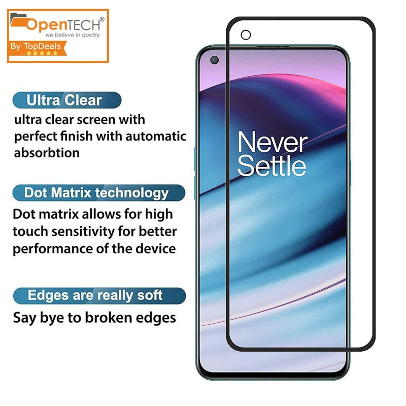 OpenTech حماية شاشة زجاجية مقواة متوافقة مع Oneplus Nord 2T 5G مع تغطية من الحافة إلى الحافة ومجموعة تركيب سهلة للهواتف الذكية - Image 4