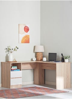 Alford Patara Corner Study Desk With 2 Drawers 150 x 75 x 150 cm