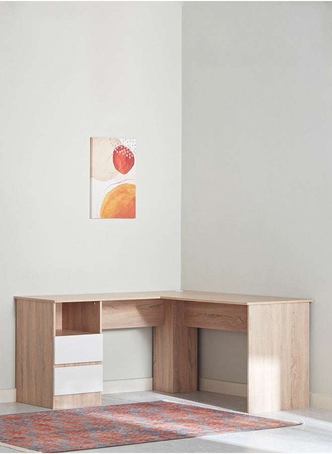 Home Box - Alford Patara Corner Study Desk With 2 Drawers 150 x 75 x 150 cm - Image 1