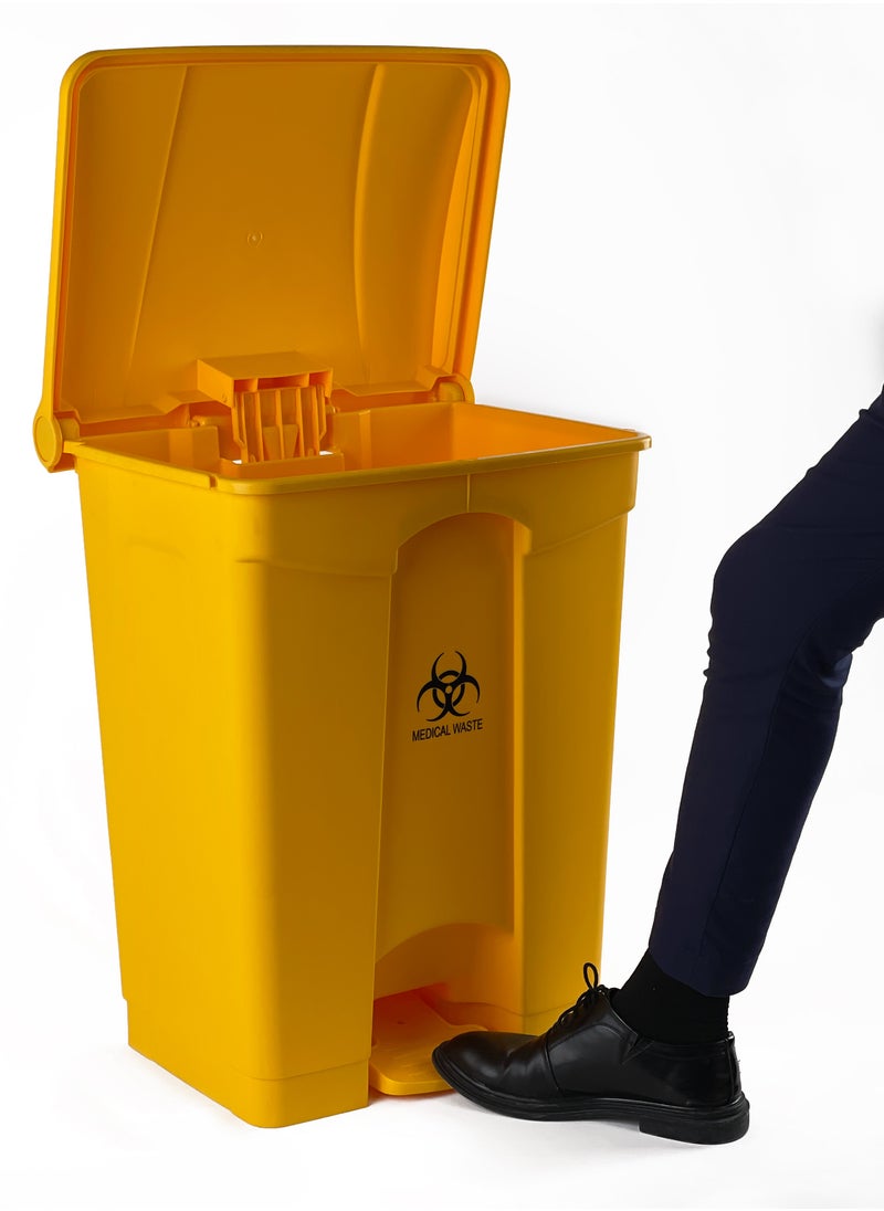 Generic Step Trash Bin | Plastic Matte Finish | Functional Waste & Garbage Waste Bin | Suitable For Homes, Villas, Large Areas & Communal Spaces | Yellow | 68 Liters  - Image 4