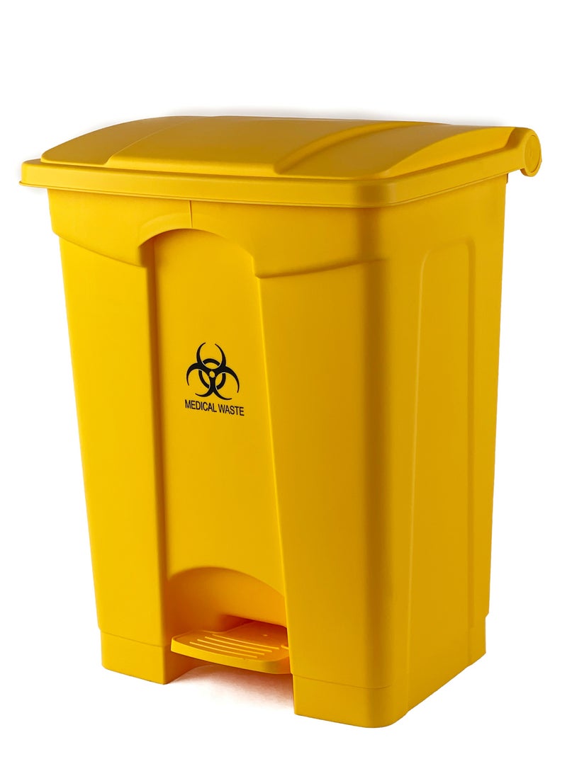 Generic Step Trash Bin | Plastic Matte Finish | Functional Waste & Garbage Waste Bin | Suitable For Homes, Villas, Large Areas & Communal Spaces | Yellow | 68 Liters  - Image 1