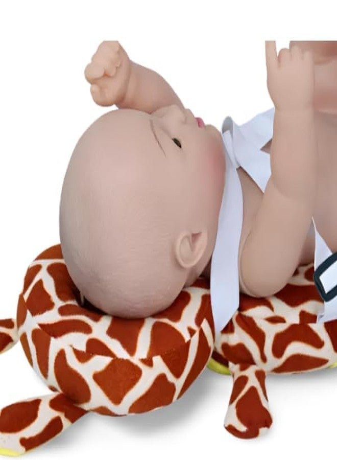 DAGDIYA Baby Head Cushion Protector | Adjustable Giraffe Print Head Guard for Crawling & Walking | Plush Soft Toy & Early Learning Toy | Infant, Toddler & Kids Safety Protection Cap - Image 3