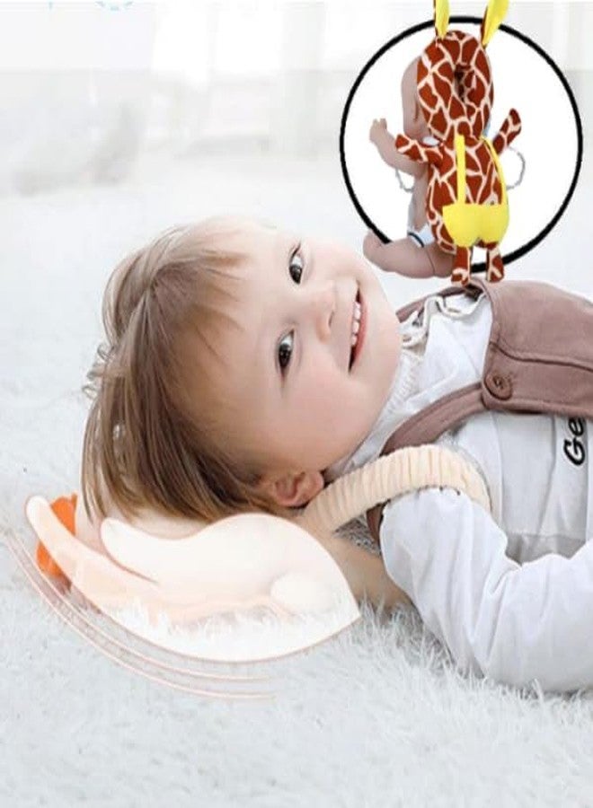 DAGDIYA Baby Head Cushion Protector | Adjustable Giraffe Print Head Guard for Crawling & Walking | Plush Soft Toy & Early Learning Toy | Infant, Toddler & Kids Safety Protection Cap - Image 1