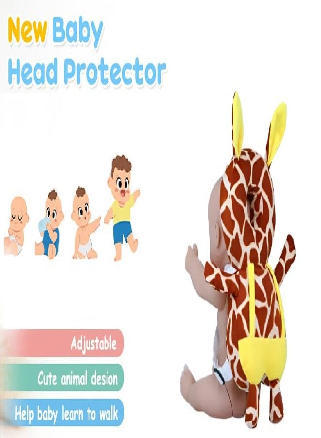 DAGDIYA Baby Head Cushion Protector | Adjustable Giraffe Print Head Guard for Crawling & Walking | Plush Soft Toy & Early Learning Toy | Infant, Toddler & Kids Safety Protection Cap - Image 5