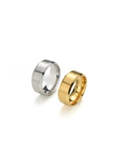 Matte Finish Titanium Ring 8MM Simple Polished Silver