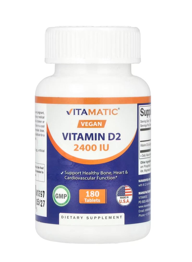 Vitamatic Vegan Vitamin D2 2400 IU 180 Tablets