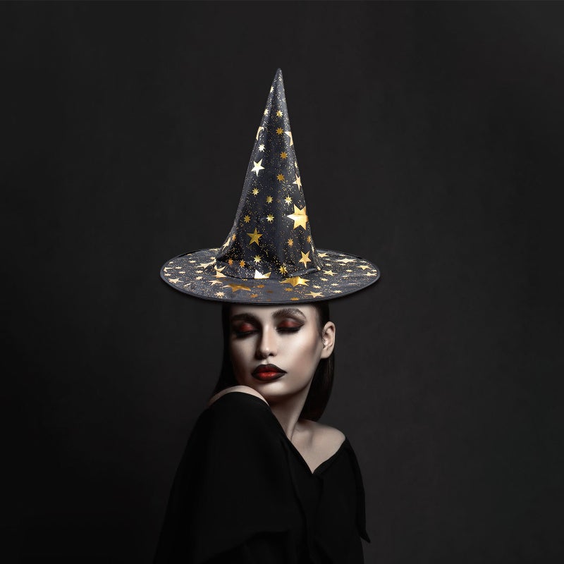 Scary Halloween Witch Hat Type 5 - Durable High-Quality Material for Halloween Parties Cosplay Yard Decor - Comfortable Soft Fit Black Witch Hat for Women - Image 5