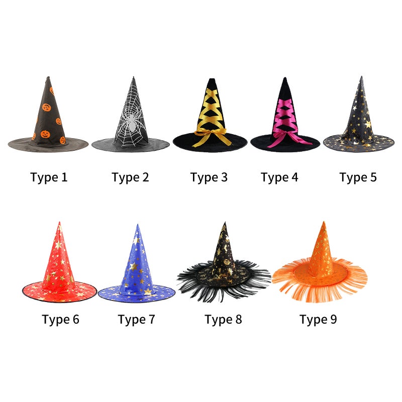 Scary Halloween Witch Hat Type 5 - Durable High-Quality Material for Halloween Parties Cosplay Yard Decor - Comfortable Soft Fit Black Witch Hat for Women - Image 2