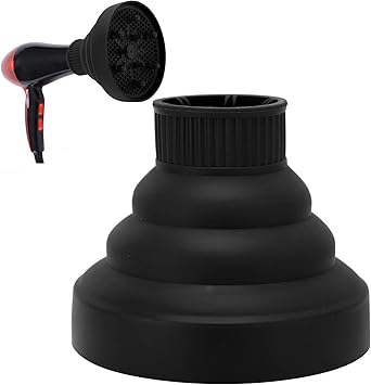 Brrnoo Universal Collapsible Hair Dryer Diffuser Attachment Portable Travel Folding Hair Blow Dryer Diffuser Nozzle Styling Hairdressing Tool Fit Most of Blow Dryersblack - Image 1