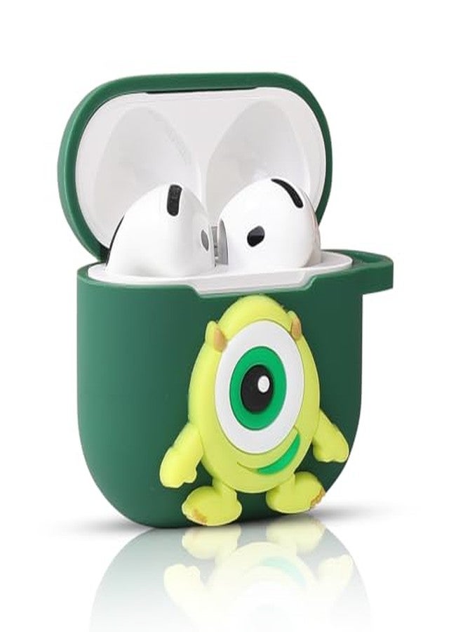 LEWOTE Compatible with Apple Airpods 4 Case Protective Funny Cute Cartoon Cover with Doll Keychain (Mike) - Image 3
