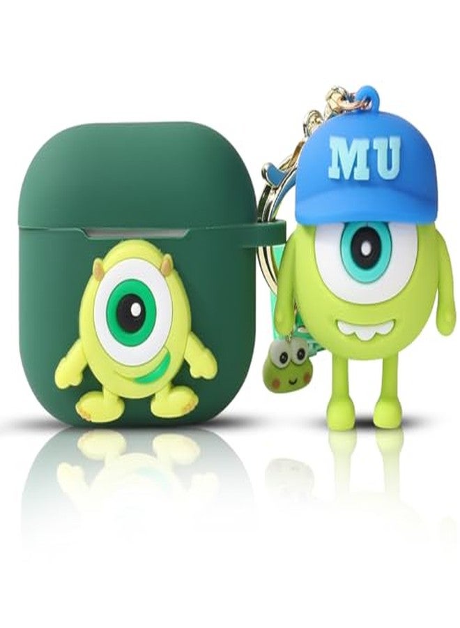 LEWOTE Compatible with Apple Airpods 4 Case Protective Funny Cute Cartoon Cover with Doll Keychain (Mike) - Image 2
