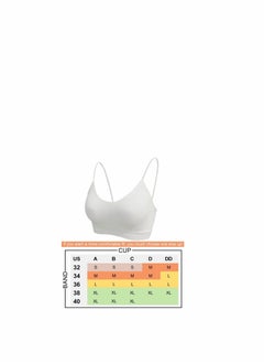 Y&D 5 PCS Cami Womens V Neck Padded Seamless Straps Bralette Everyday Basic Sleeping White Apricot Grey Black L  - Image 2